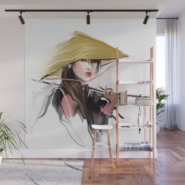 Vietnamese Girl Wall Mural By Tatianateni Society6