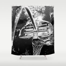 Black And White Basketball Art Shower Curtain