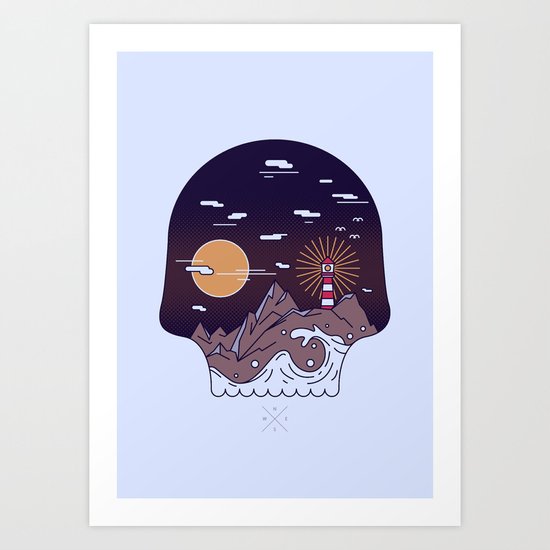 Skull Pier Art Print