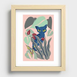 Jungle cat - Indoor forest illustration Recessed Framed Print