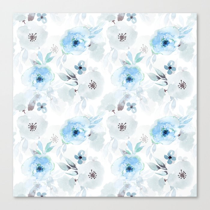 Blue Florals I Canvas Print