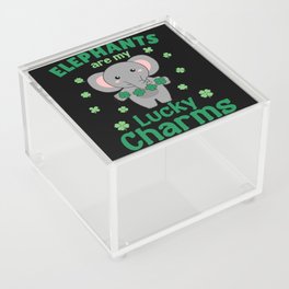 Elephants Are My Lucky Charms St Patrick's Day Acrylic Box