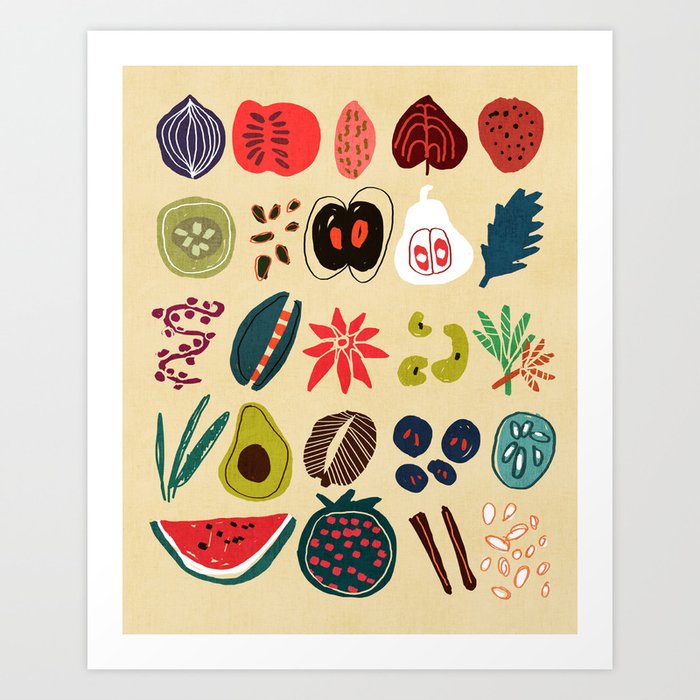 Fruit and Spice Rack Art Print