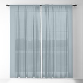 Solid Dusty Blue Color Sheer Curtain