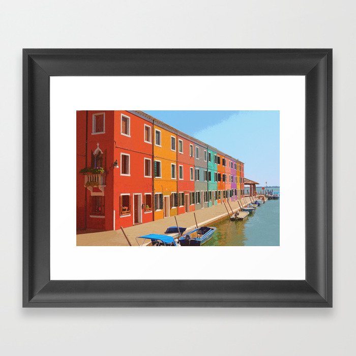 Brightly Coloured Homes Burano Venice Italy #3 Framed Art Print