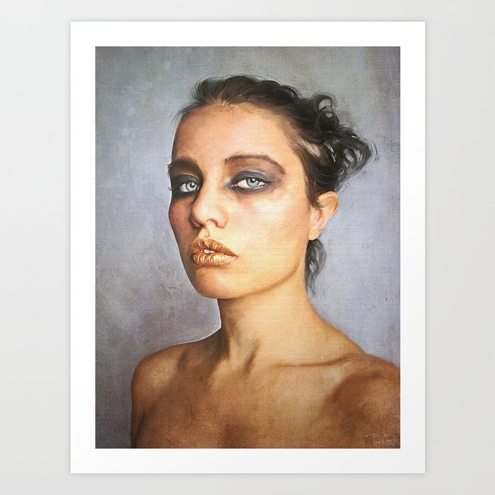 Sorrow Classic Digital Oil Emotive Lady Portrait Painting Art