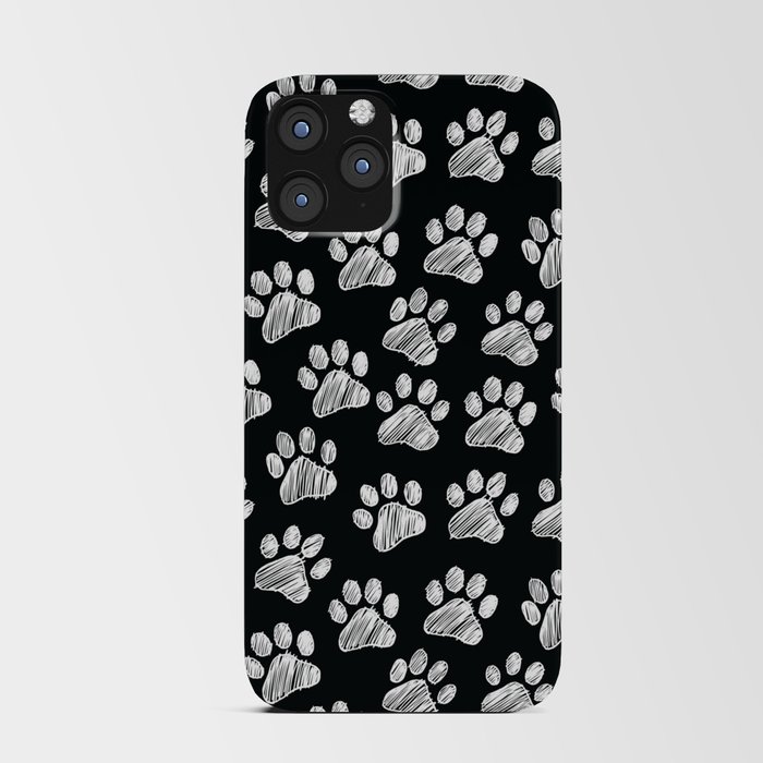 Paws doodle seamless pattern. Digital Illustration Background. iPhone Card Case