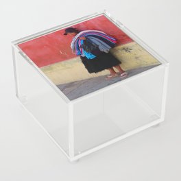 Indian lady Mexico | colorful Travel Photography print | Pastel wall Acrylic Box