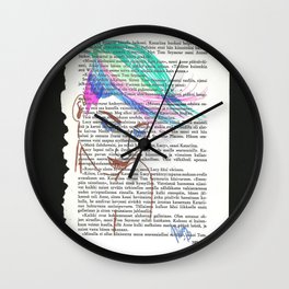 Parrot Hair Black Background Wall Clock