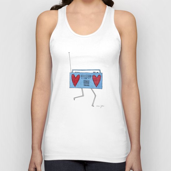 boombox with hearts Unisex Tank Top