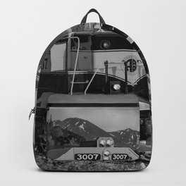 5298 - Alaska Passenger Train B & W Backpack