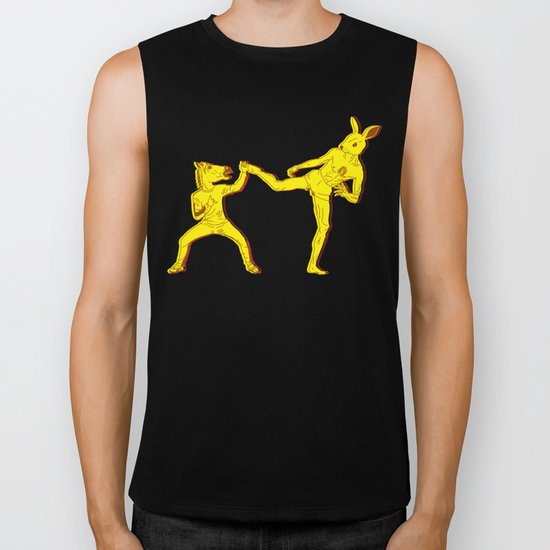 Horse-Dude versus Kick-Bunny Biker Tank