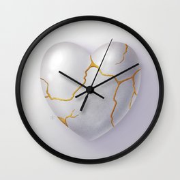 Kintsugi Heart Wall Clock