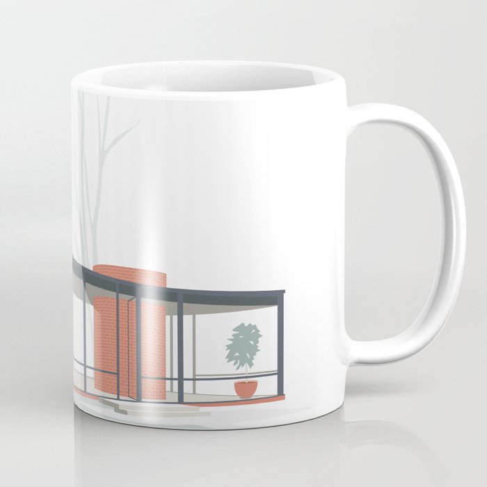 Mid-Century Modern Glass House Architecture Coffee Mug by Full Circle Print  Shop