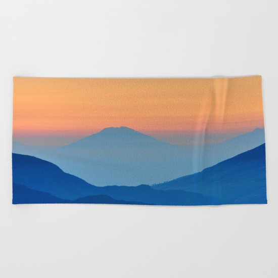 Orange Valley #mountains Beach Towel