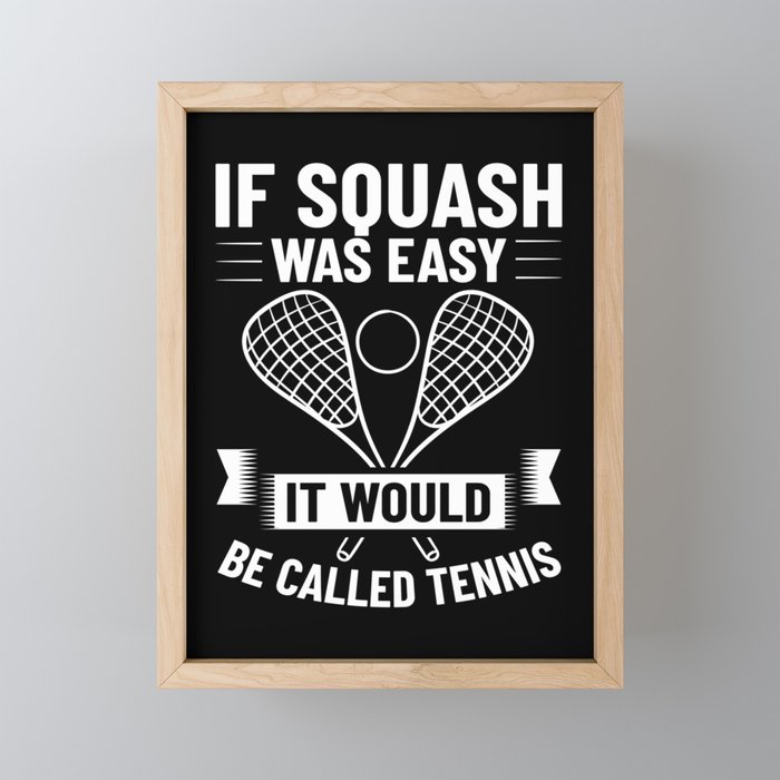 Squash Sport Game Ball Racket Court Player Framed Mini Art Print