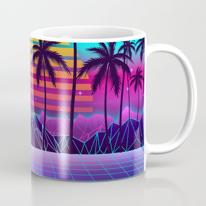 Radiant Sunset Synthwave Coffee Mug