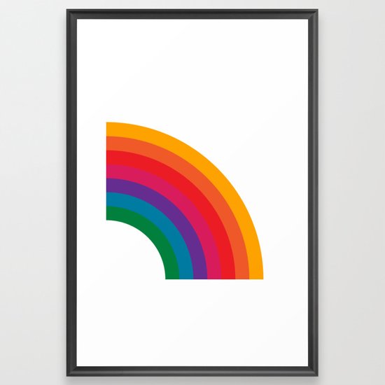Retro Bright Rainbow - Right Side Framed Art Print by circa78designs ...