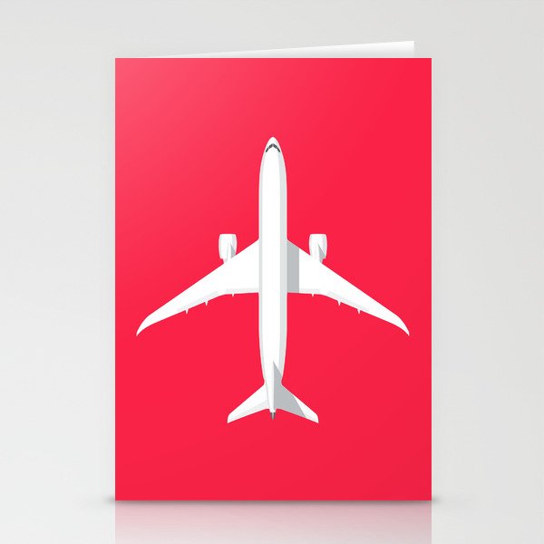 787 Passenger Jet Airliner Aircraft - Crimson Stationery Cards