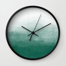 Ombre Paint Color Wash (emerald green/white) Wall Clock