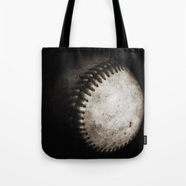 Battered Baseball in Black and White Tote Bag