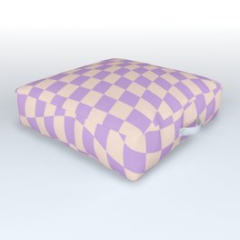 Check V - Lilac Twist — Checkerboard Print Outdoor Floor Cushion