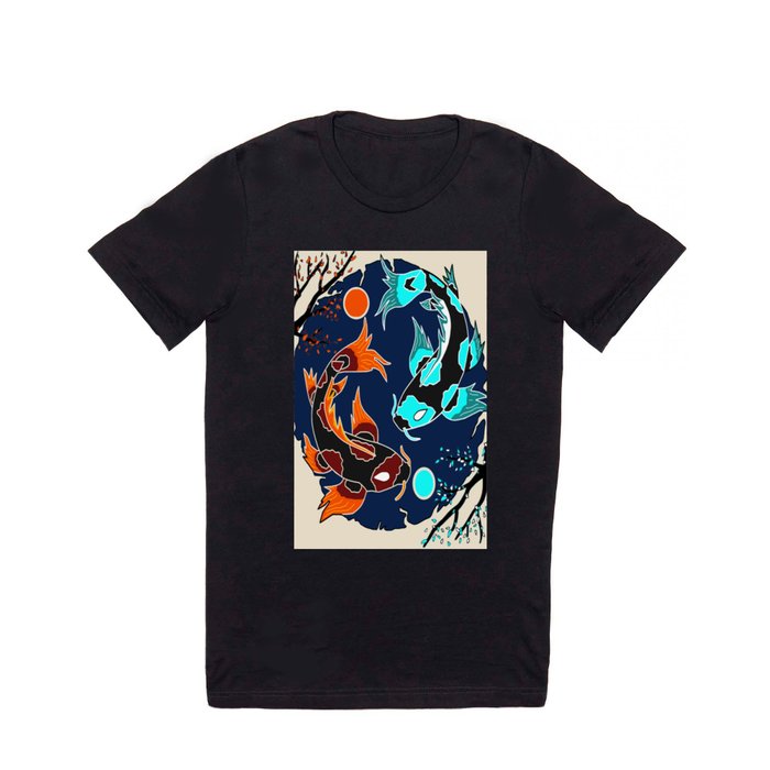 Chaos vs. Peace Yin Yang Koi Fish Art Print T Shirt