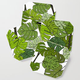 Monstera Leaf Print in Color Coaster