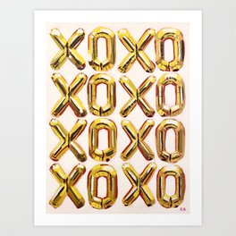 I Love You Like X O Art Print | Love, Painting, Kisses, Valentines, Celebrate, Modern, Xoxo, Kiss, Celebration, Art 