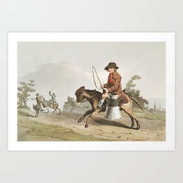 19th century in Yorkshire life man on a horse Art Print