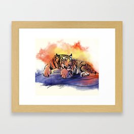 Watercolor Tiger Framed Art Print