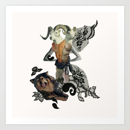 Caprica and her Dog Art Print