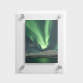 Northern Lights in the Lyngen Alps | Aurora Borealis Show in Norway Art Print | Mountain Travel Photography Floating Acrylic Print