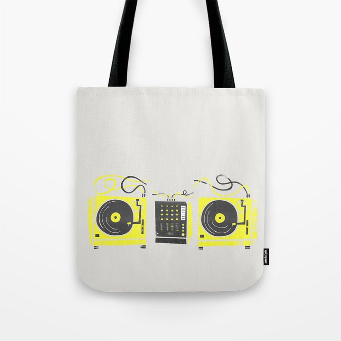 DJ Vinyl Decks And Mixer Tote Bag