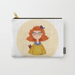 Ginger girl with glasses Carry-All Pouch