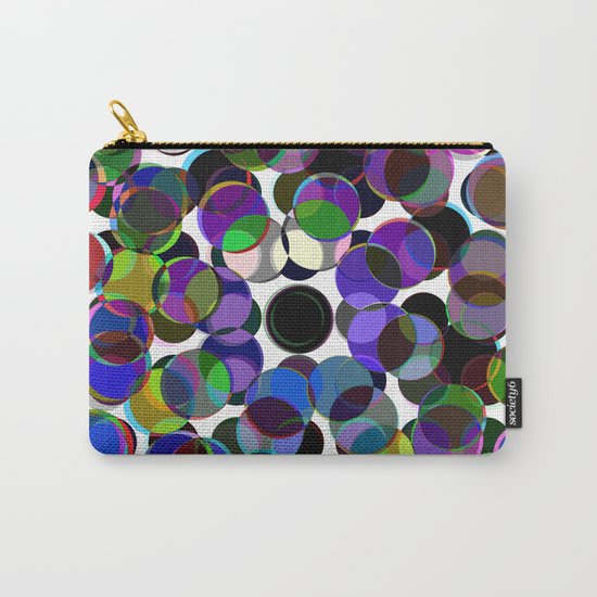 Cluttered Circles III - Abstract, Geometric, Pastel Coloured, Circle Patterned Artwork Carry-All Pouch