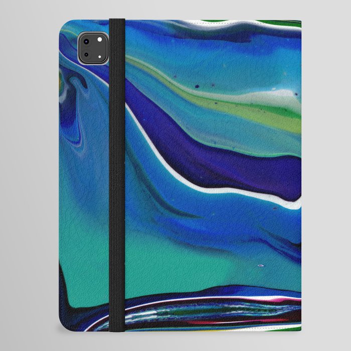 Fluid Abstract 4 (Aqua Purple) iPad Folio Case