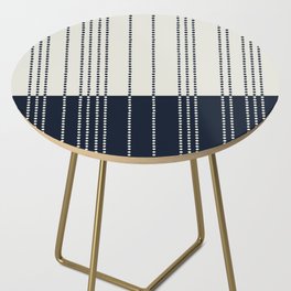 Spotted Stripes, Ivory and Navy Blue Side Table