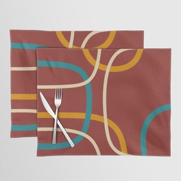 Abstract red mid century shapes Placemat