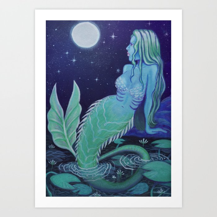 Moon Mermaid Art Print