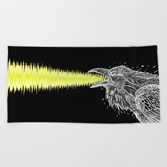 Noise. White Raven. Beach Towel