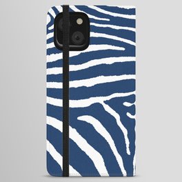 Zebra Wild Animal Print Blue 222 iPhone Wallet Case