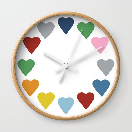 16 Hearts Wall Clock