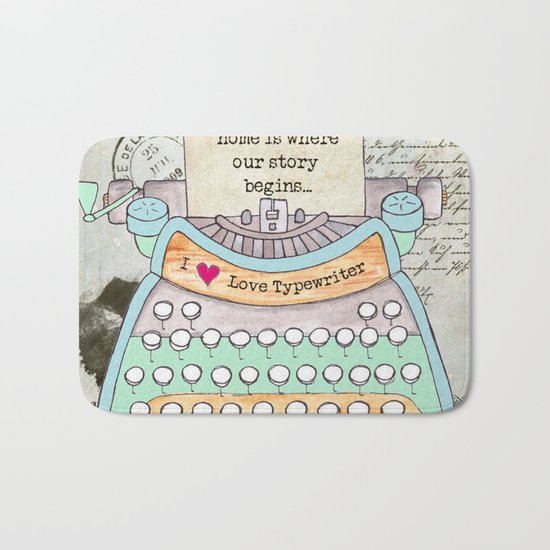 Typewriter #4 Bath Mat