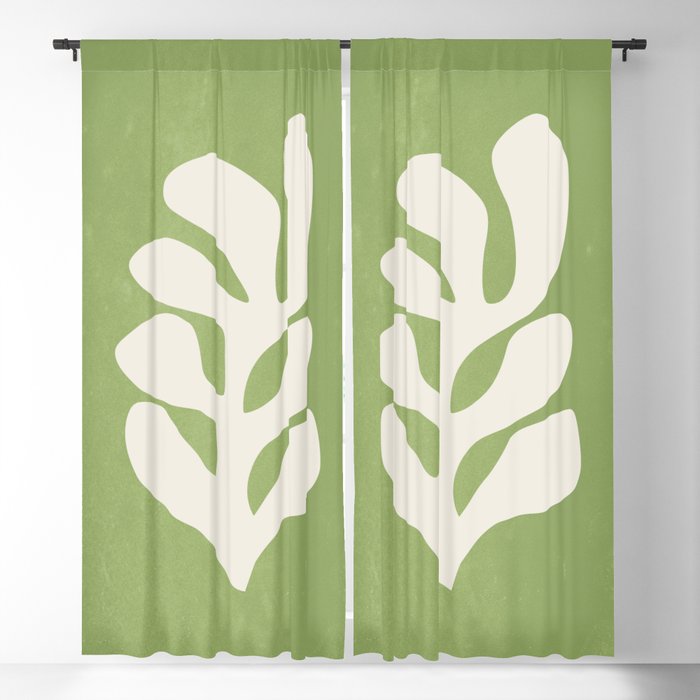 Forest Green Leaf: Matisse Paper Cutouts V Blackout Curtain