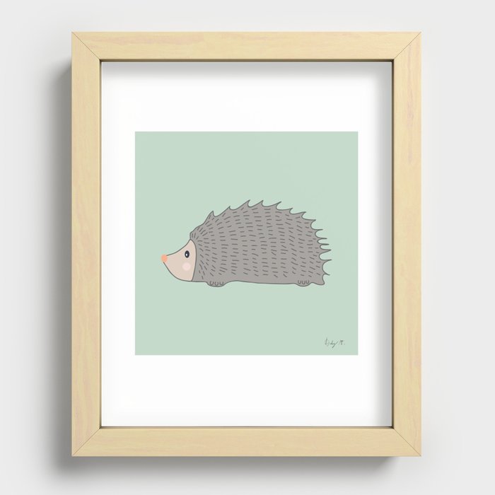 Hogging Around/ Green Recessed Framed Print