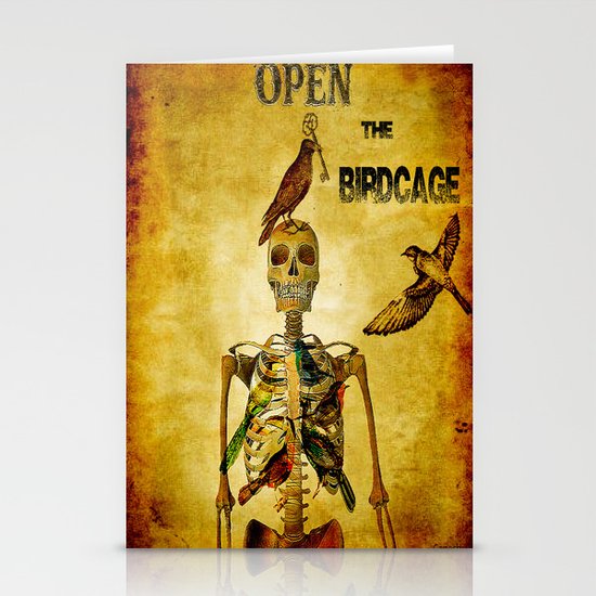 Open the Birdcage Stationery Cards