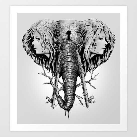 Hidden Memories (B/W) Art Print