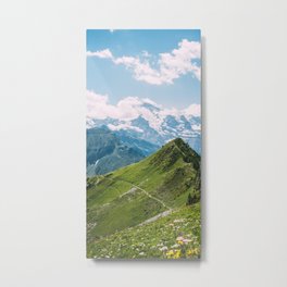 Summer Mountain Landscape | Switzerland Photography | Green Nature of Alps Metal Print | Swiss, Switzerland, Summer, Mountainrange, Photograph, Mountains, Photo, Meadow, Berneroberland, Fineart 