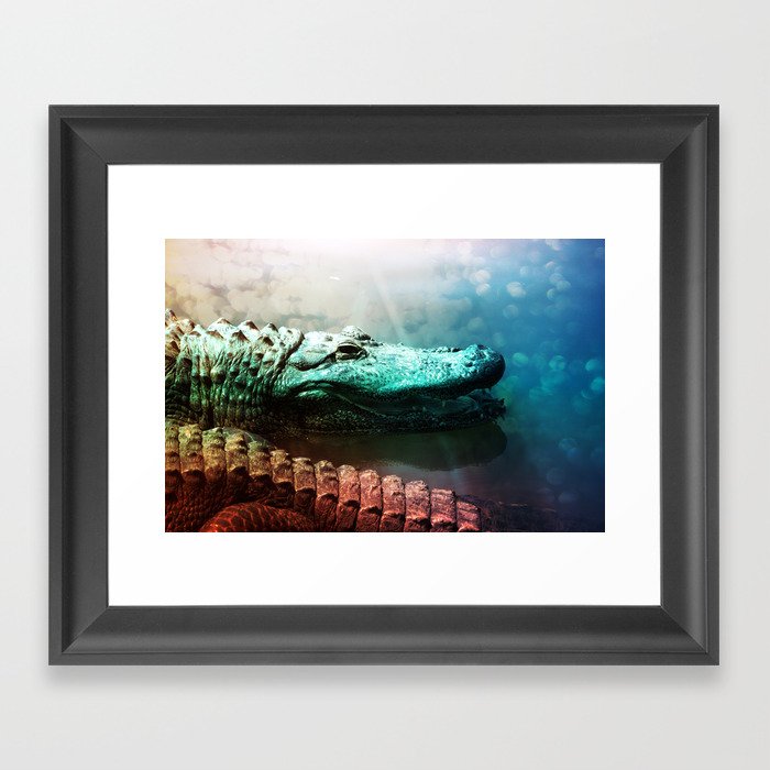 The Alligator that Wears the Rainbow Rays  Framed Art Print